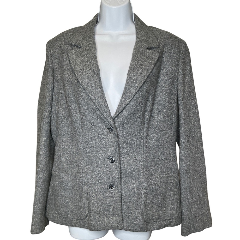 Vintage Custom Made Gray Wool Blazer Est. Sz M Old Money Classic Academia Preppy